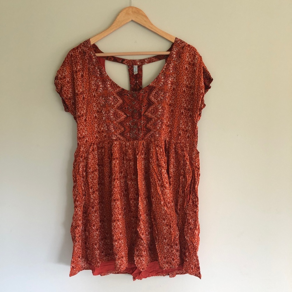 Free people dress orange Flowy sundress